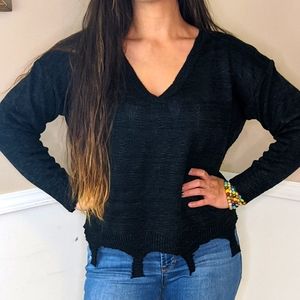 Distressed black sweater